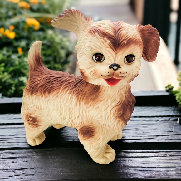VTG Edward Mobley 60s Rubber Arrow Toy Squeak Puppy Dog Head Sleepy Eye Winky - Picture 1 of 10
